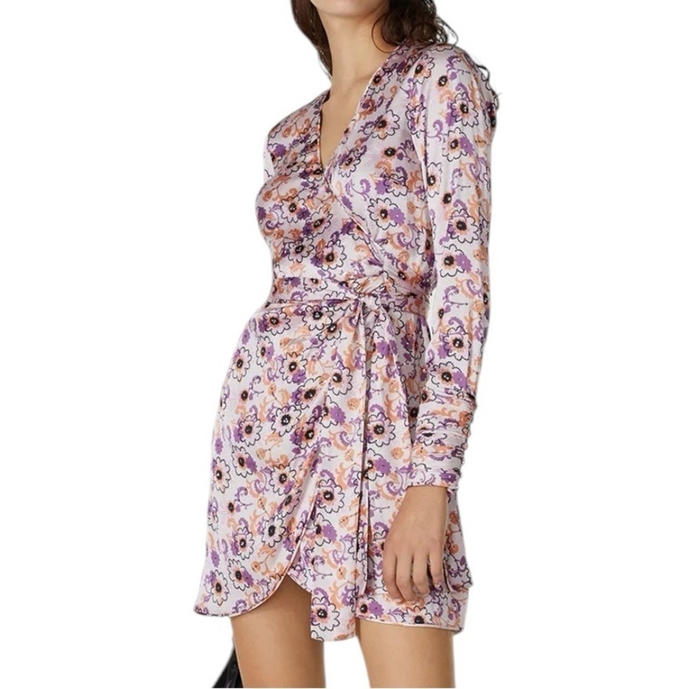 ALEXIS Kari Floral Long-Sleeve Mini Wrap Dress